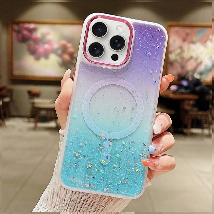 Multicolor Gradient Glitter Sequin MagSafe TPU Phone Case, For iPhone 15 Pro Max, For iPhone 15 Pro