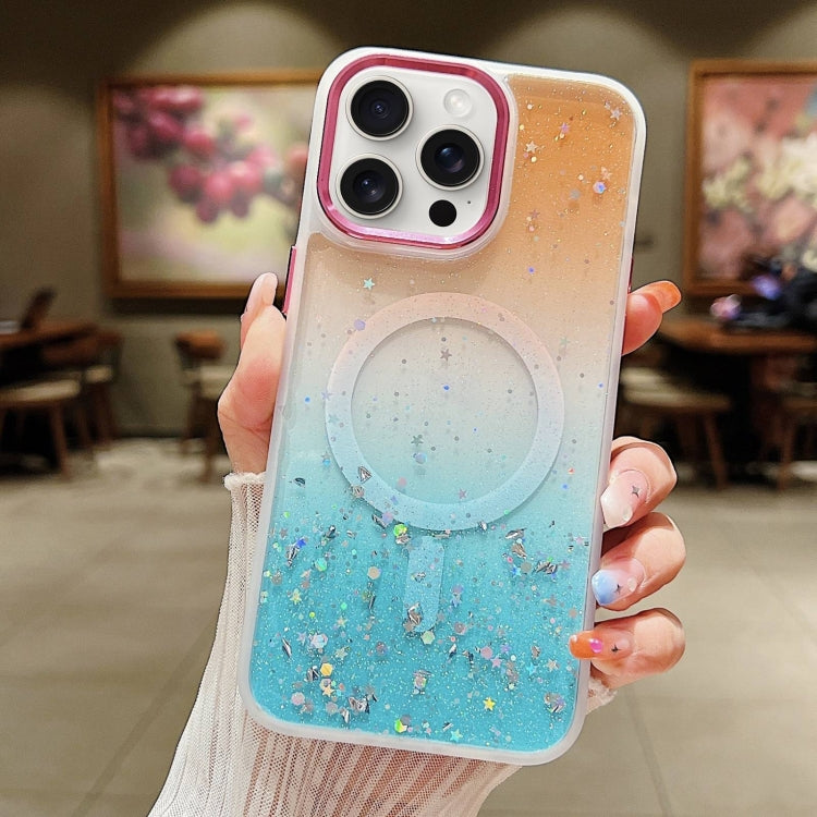 Multicolor Gradient Glitter Sequin MagSafe TPU Phone Case, For iPhone 15 Pro Max, For iPhone 15 Pro