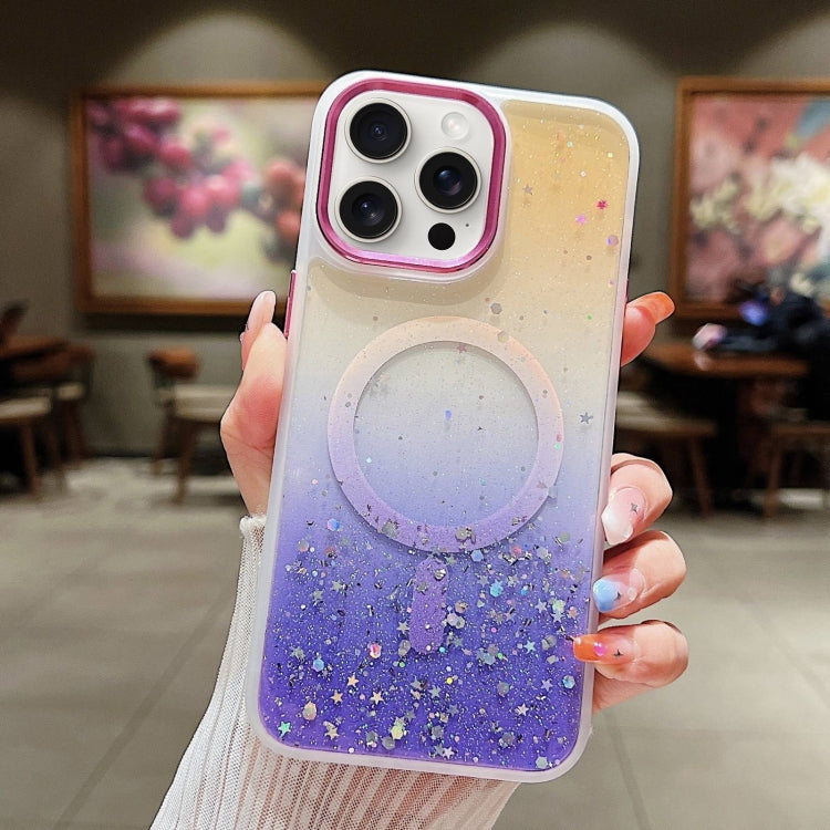 Multicolor Gradient Glitter Sequin MagSafe TPU Phone Case, For iPhone 15 Pro Max, For iPhone 15 Pro