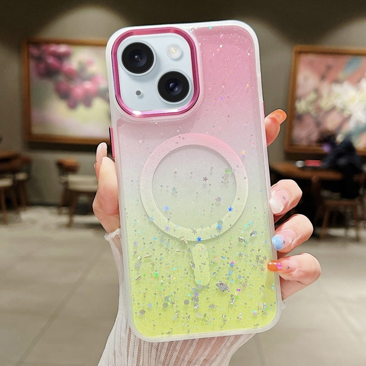 Multicolor Gradient Glitter Sequin MagSafe TPU Phone Case, For iPhone 15 Plus, For iPhone 15