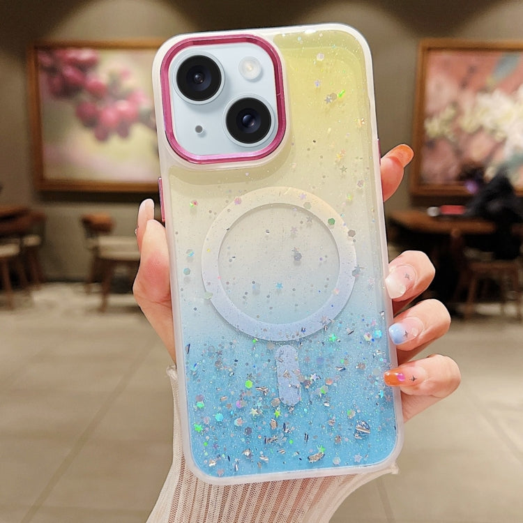 Multicolor Gradient Glitter Sequin MagSafe TPU Phone Case, For iPhone 15 Plus, For iPhone 15