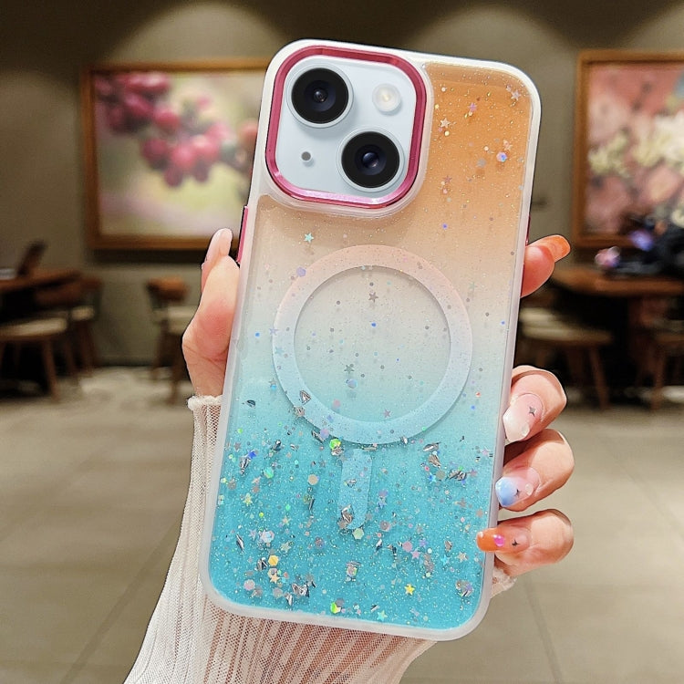 Multicolor Gradient Glitter Sequin MagSafe TPU Phone Case, For iPhone 15 Plus, For iPhone 15