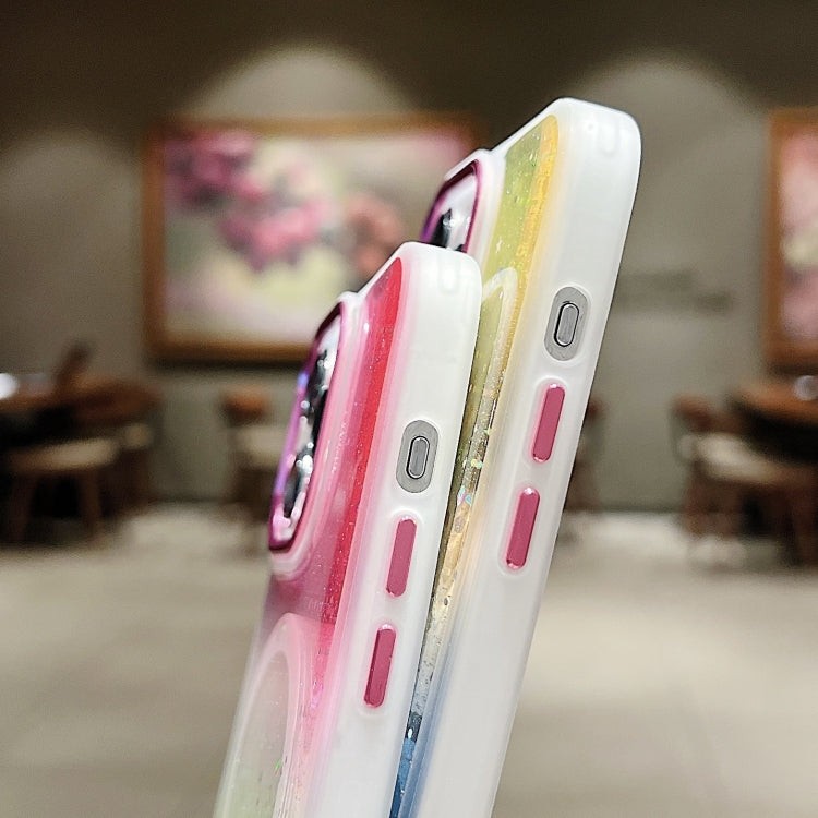 Multicolor Gradient Glitter Sequin MagSafe TPU Phone Case, For iPhone 15 Plus, For iPhone 15