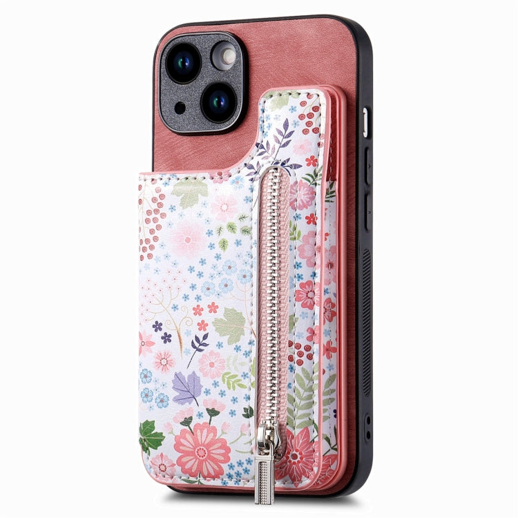 Retro Painted Zipper Wallet Back Phone Case, For iPhone 12, For iPhone 12 Pro Max, For iPhone 12 Pro, For iPhone 11 Pro Max