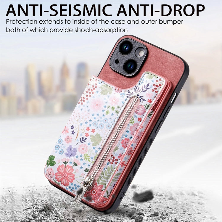 Retro Painted Zipper Wallet Back Phone Case, For iPhone 7 / 8 / SE 2022, For iPhone X / XS, For iPhone 7 Plus / 8 Plus, For iPhone 6 Plus / 6s Plus