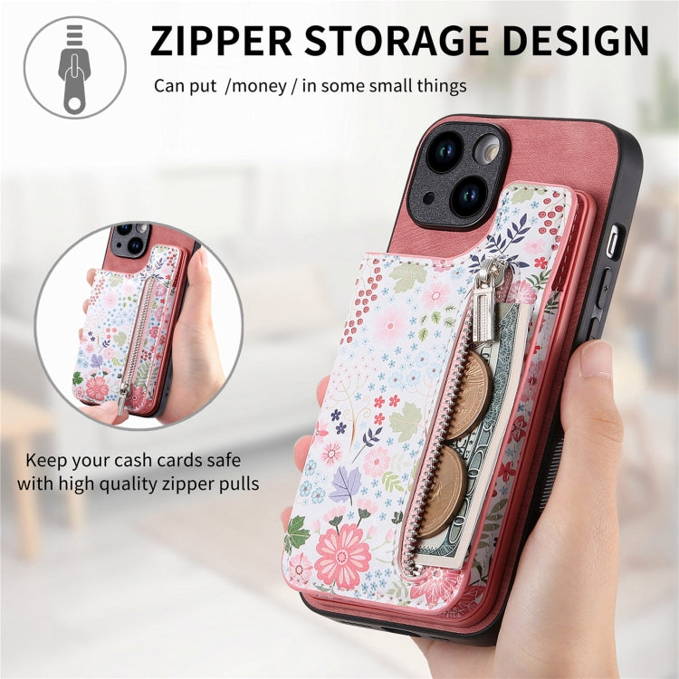 Retro Painted Zipper Wallet Back Phone Case, For iPhone 7 / 8 / SE 2022, For iPhone X / XS, For iPhone 7 Plus / 8 Plus, For iPhone 6 Plus / 6s Plus