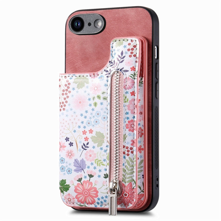 Retro Painted Zipper Wallet Back Phone Case, For iPhone 16, For iPhone 13 Pro Max, For iPhone 13 Pro, For iPhone 13