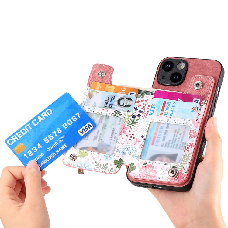 Retro Painted Zipper Wallet Back Phone Case, For iPhone 6 / 6s
