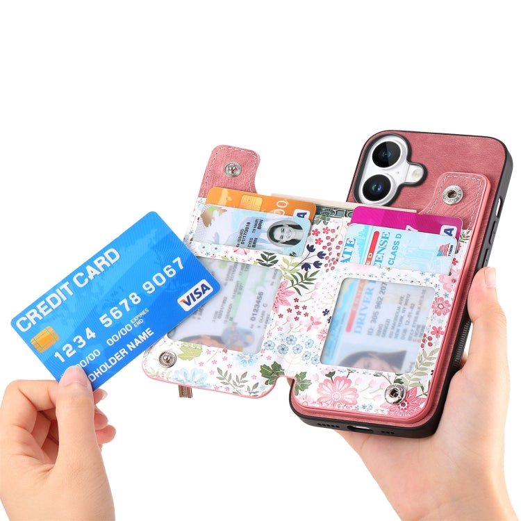 Retro Painted Zipper Wallet Back Phone Case, For iPhone 16, For iPhone 13 Pro Max, For iPhone 13 Pro, For iPhone 13