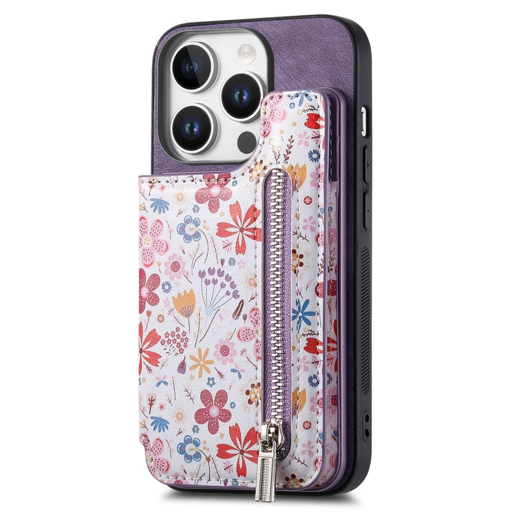 Retro Painted Zipper Wallet Back Phone Case, For iPhone 16e, For iPhone 16 Pro Max, For iPhone 16 Pro, For iPhone 16 Plus