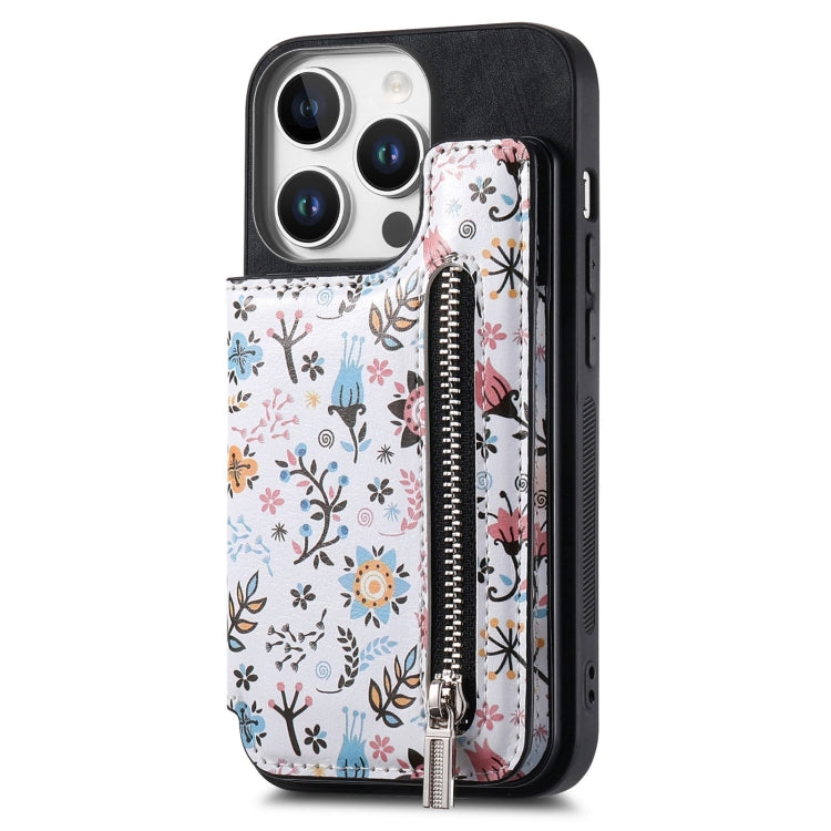 Retro Painted Zipper Wallet Back Phone Case, For iPhone 16e, For iPhone 16 Pro Max, For iPhone 16 Pro, For iPhone 16 Plus