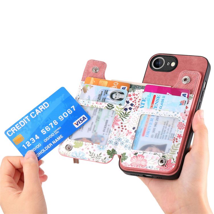 Retro Painted Zipper Wallet Back Phone Case, For iPhone 16e, For iPhone 16 Pro Max, For iPhone 16 Pro, For iPhone 16 Plus