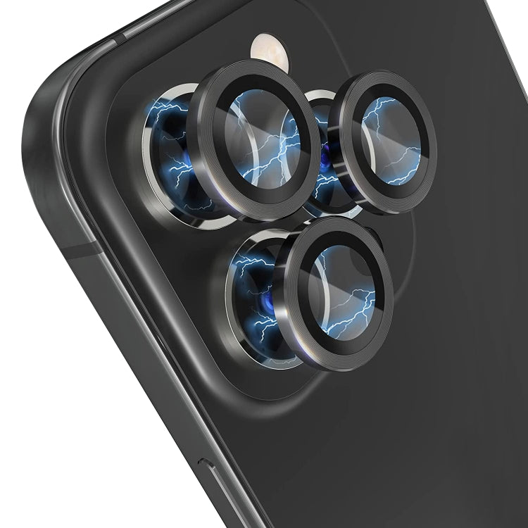 NORTHJO Camera Lens Protector Tempered Glass CD Vein Metal Ring Film, For iPhone 15 Pro / 15 Pro Max