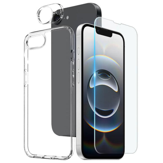 NORTHJO 3 in 1 TPU Phone Case with Screen Film and Lens Film, For iPhone 17 Pro Max, For iPhone 17 Pro, For iPhone 17, For iPhone 17 Air, For iPhone 16e, For iPhone 16 Pro Max, For iPhone 16 Pro, For iPhone 16 Plus, For iPhone 16, For iPhone 15 Pro Max...