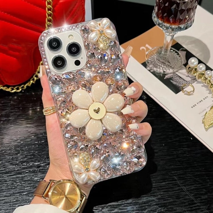 Sunflower Holder Hand-set Diamond PC Phone Case, For iPhone 14 Pro Max, For iPhone 13 Pro Max, For iPhone 13 Pro, For iPhone 13, For iPhone 13 mini, For iPhone 12