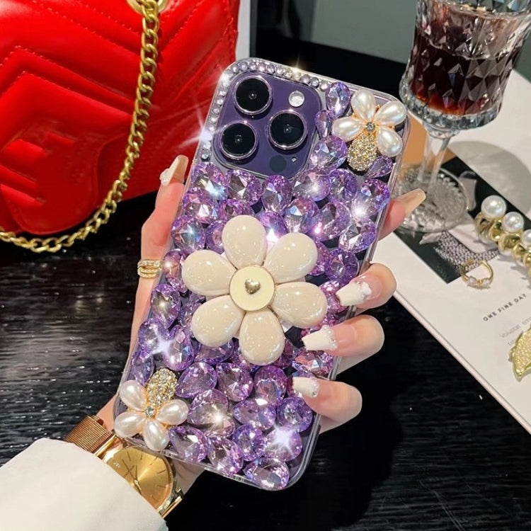 Sunflower Holder Hand-set Diamond PC Phone Case, For iPhone 14 Pro Max, For iPhone 13 Pro Max, For iPhone 13 Pro, For iPhone 13, For iPhone 13 mini, For iPhone 12