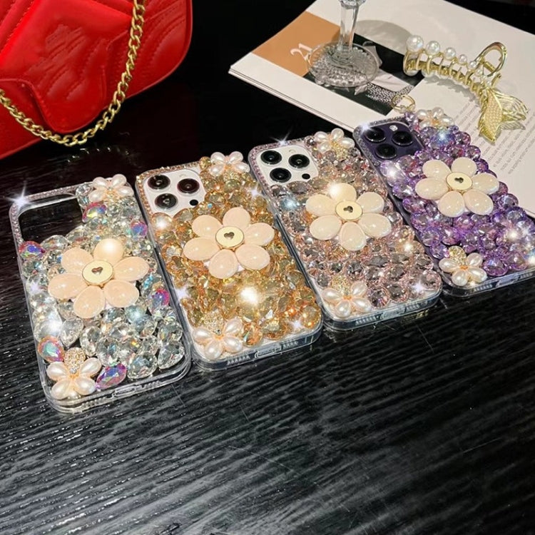 Sunflower Holder Hand-set Diamond PC Phone Case, For iPhone 12 Pro Max, For iPhone 12 Pro, For iPhone 12 mini, For iPhone 11 Pro Max, For iPhone 11, For iPhone 7 / 8