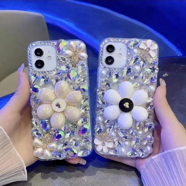Sunflower Holder Hand-set Diamond PC Phone Case, For iPhone 14 Pro Max, For iPhone 13 Pro Max, For iPhone 13 Pro, For iPhone 13, For iPhone 13 mini, For iPhone 12