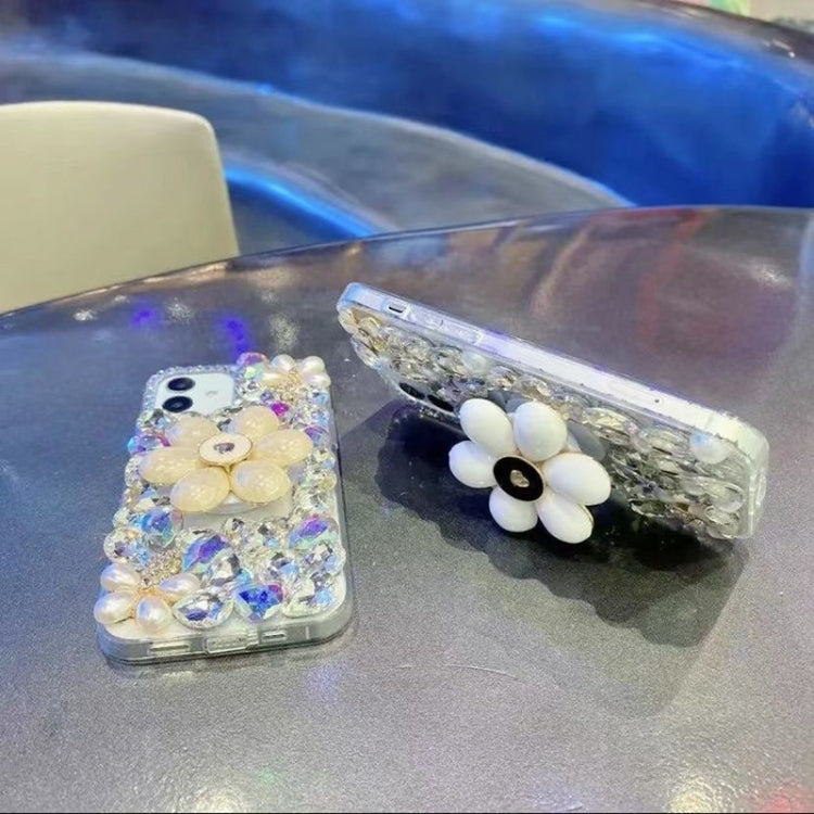 Sunflower Holder Hand-set Diamond PC Phone Case, For iPhone 15 Pro, For iPhone 15 Plus, For iPhone 15, For iPhone 14 Plus, For iPhone 14, For iPhone 14 Pro