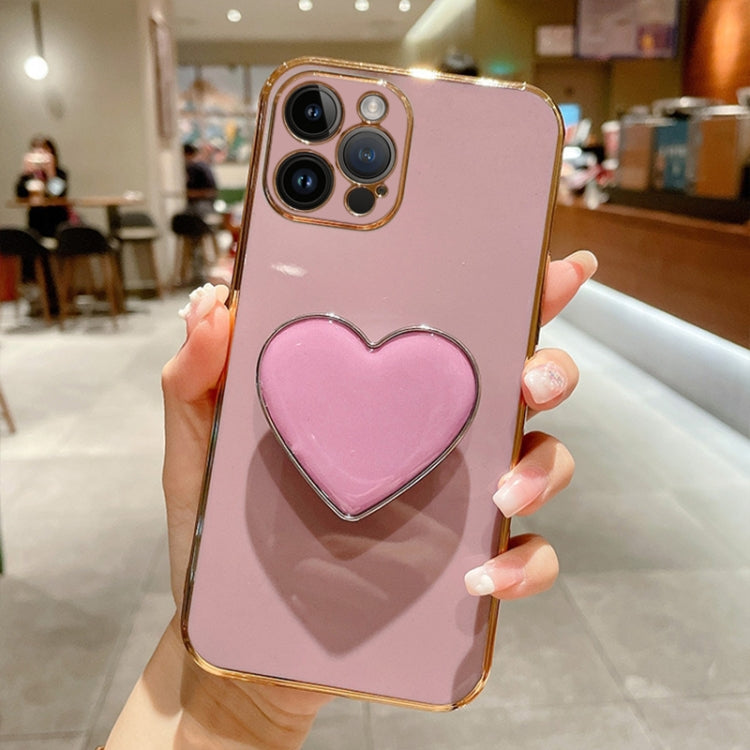Electroplating Love Heart Holder TPU Phone Case, For iPhone 13 mini, For iPhone 12, For iPhone 12 Pro Max, For iPhone 12 Pro