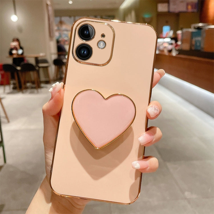 Electroplating Love Heart Holder TPU Phone Case, For iPhone 13 mini, For iPhone 12, For iPhone 12 Pro Max, For iPhone 12 Pro