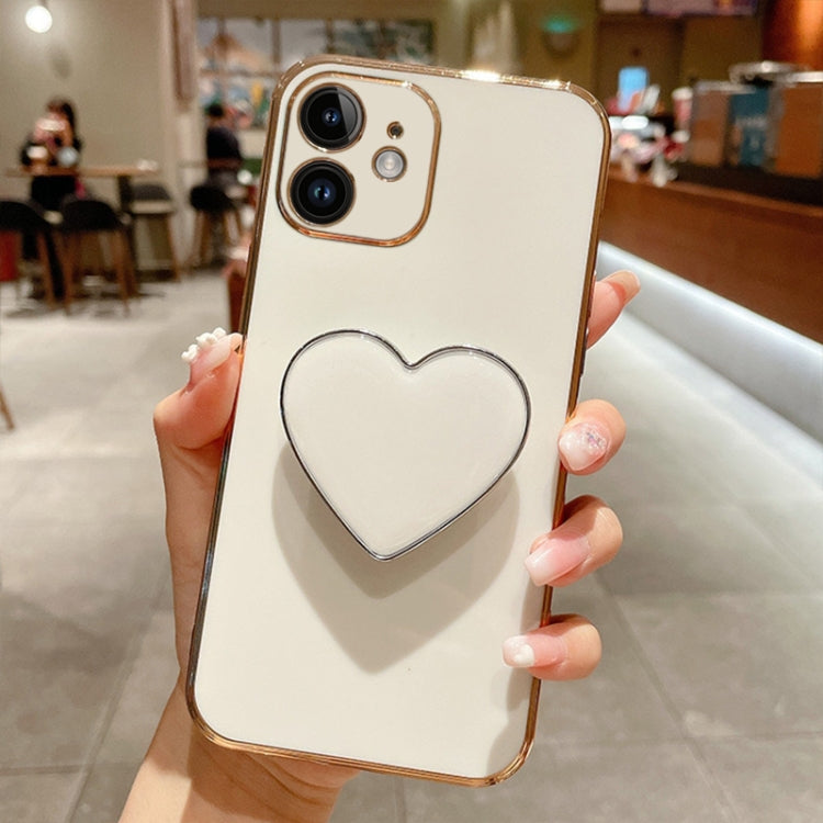 Electroplating Love Heart Holder TPU Phone Case, For iPhone 13 mini, For iPhone 12, For iPhone 12 Pro Max, For iPhone 12 Pro