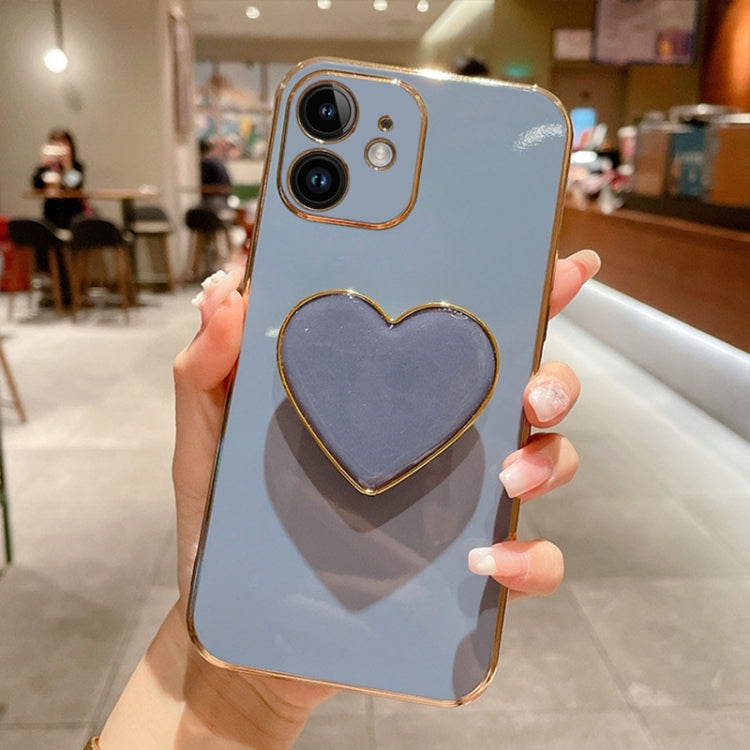Electroplating Love Heart Holder TPU Phone Case, For iPhone 13 mini, For iPhone 12, For iPhone 12 Pro Max, For iPhone 12 Pro