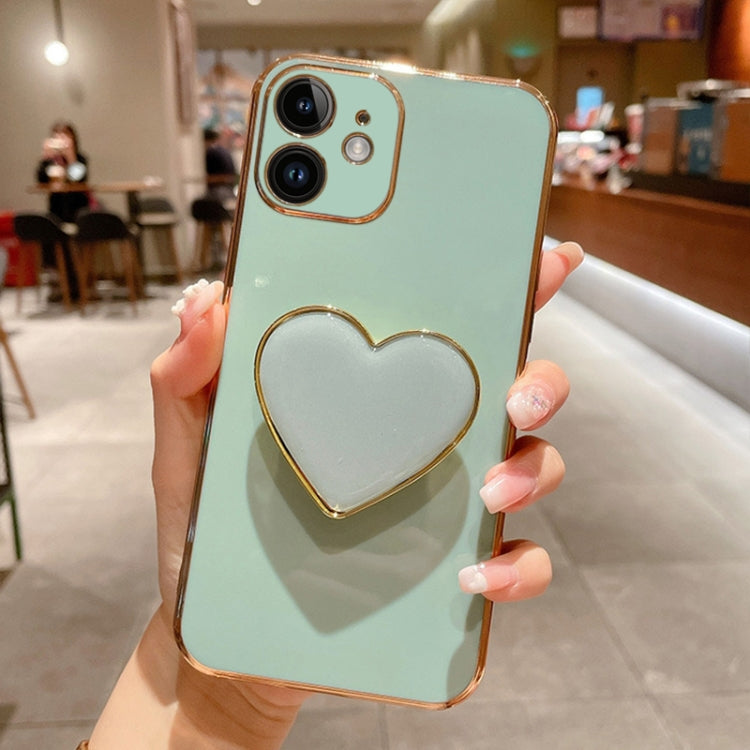 Electroplating Love Heart Holder TPU Phone Case, For iPhone 13 mini, For iPhone 12, For iPhone 12 Pro Max, For iPhone 12 Pro