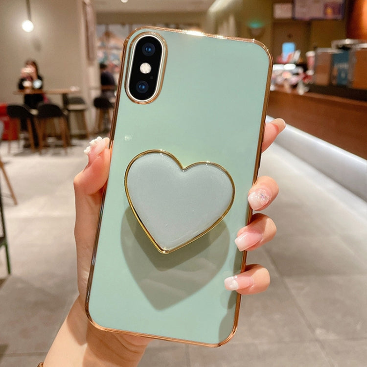 Electroplating Love Heart Holder TPU Phone Case, For iPhone XR, For iPhone XS Max, For iPhone SE 2022 / 2020 / 7 / 8, For iPhone X / XS
