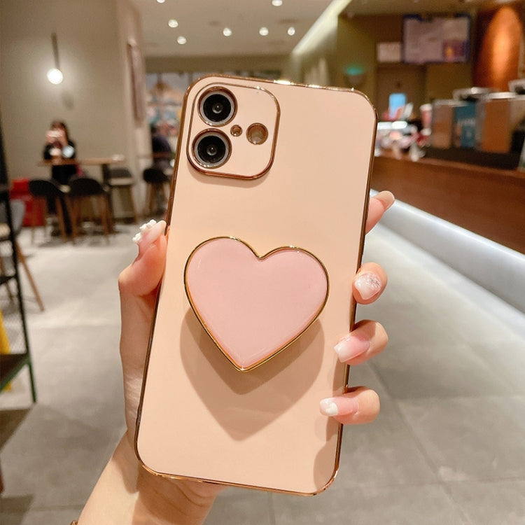 Electroplating Love Heart Holder TPU Phone Case, For iPhone 14 Plus, For iPhone 14, For iPhone 14 Pro, For iPhone 14 Pro Max
