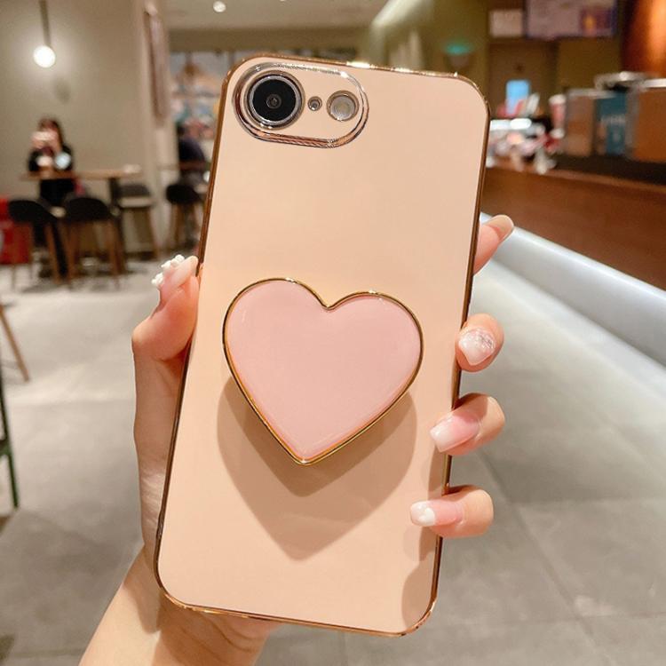 Electroplating Love Heart Holder TPU Phone Case, For iPhone 16 Pro Max, For iPhone 16 Pro, For iPhone 16 Plus, For iPhone 16
