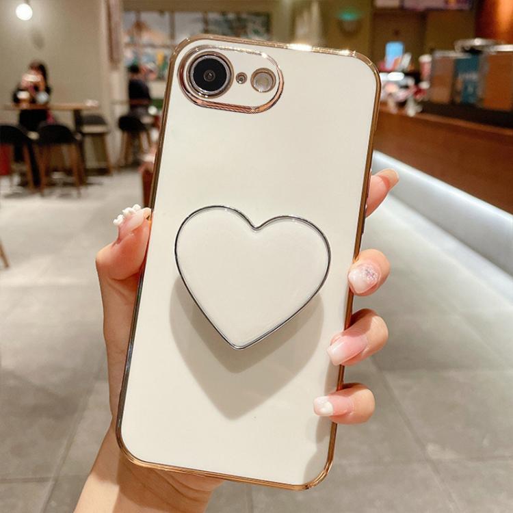 Electroplating Love Heart Holder TPU Phone Case, For iPhone 16 Pro Max, For iPhone 16 Pro, For iPhone 16 Plus, For iPhone 16