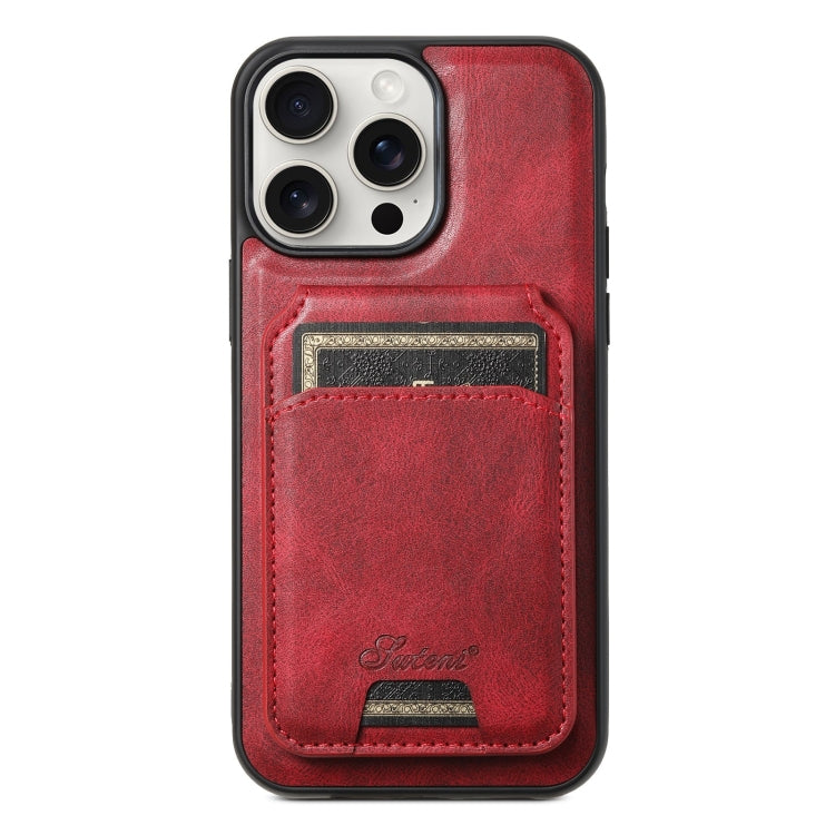 Suteni H15 MagSafe Oil Eax Leather Detachable Wallet Back Phone Case, For iPhone 16, For iPhone 15 Pro Max, For iPhone 15 Pro, For iPhone 15 Plus