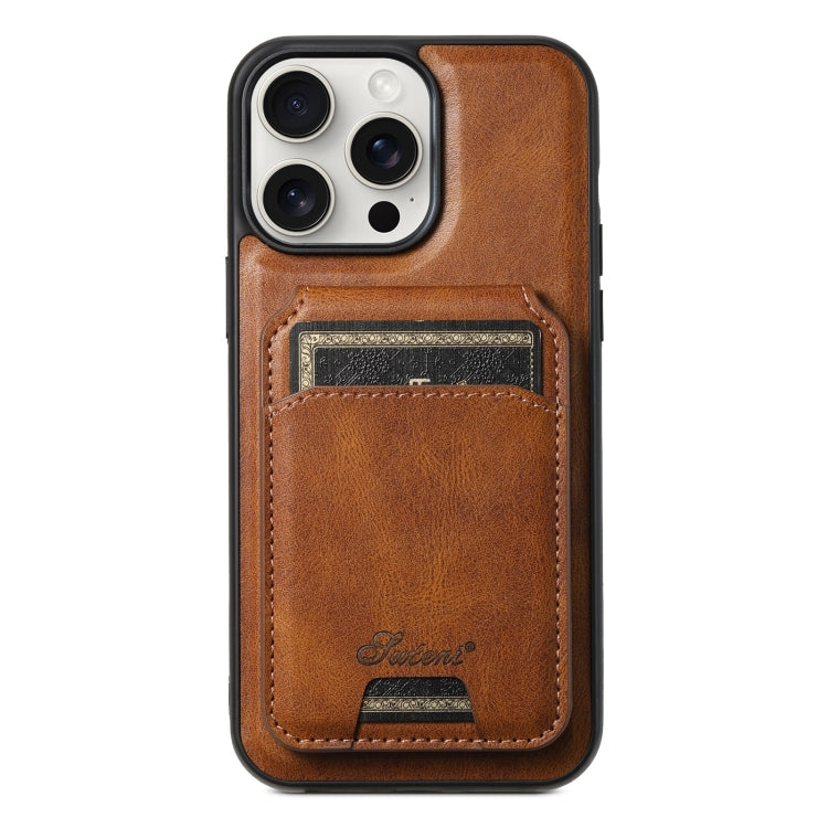 Suteni H15 MagSafe Oil Eax Leather Detachable Wallet Back Phone Case, For iPhone 15, For iPhone 14 Plus, For iPhone 14, For iPhone 14 Pro