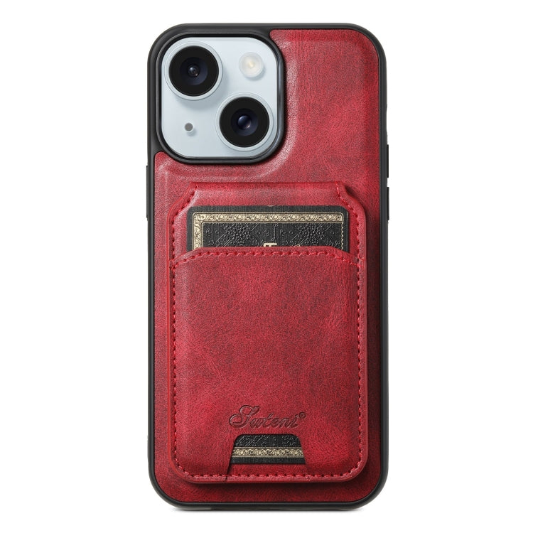 Suteni H15 MagSafe Oil Eax Leather Detachable Wallet Back Phone Case, For iPhone 15, For iPhone 14 Plus, For iPhone 14, For iPhone 14 Pro