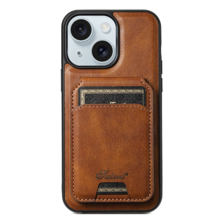 Suteni H15 MagSafe Oil Eax Leather Detachable Wallet Back Phone Case, For iPhone 15, For iPhone 14 Plus, For iPhone 14, For iPhone 14 Pro