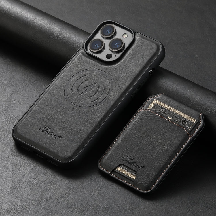 Suteni H15 MagSafe Oil Eax Leather Detachable Wallet Back Phone Case, For iPhone 14 Pro Max, For iPhone 13 Pro Max, For iPhone 13 Pro, For iPhone 13