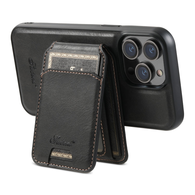 Suteni H15 MagSafe Oil Eax Leather Detachable Wallet Back Phone Case, For iPhone 14 Pro Max, For iPhone 13 Pro Max, For iPhone 13 Pro, For iPhone 13