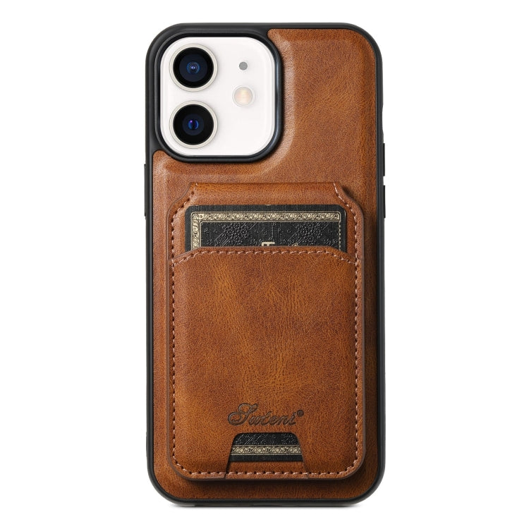 Suteni H15 MagSafe Oil Eax Leather Detachable Wallet Back Phone Case, For iPhone 12, For iPhone 12 Pro Max, For iPhone 12 Pro
