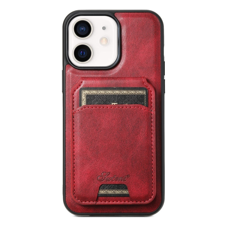Suteni H15 MagSafe Oil Eax Leather Detachable Wallet Back Phone Case, For iPhone 12, For iPhone 12 Pro Max, For iPhone 12 Pro