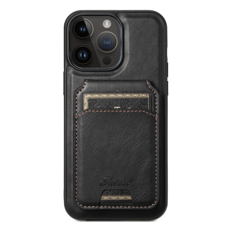 Suteni H15 MagSafe Oil Eax Leather Detachable Wallet Back Phone Case, For iPhone 12, For iPhone 12 Pro Max, For iPhone 12 Pro