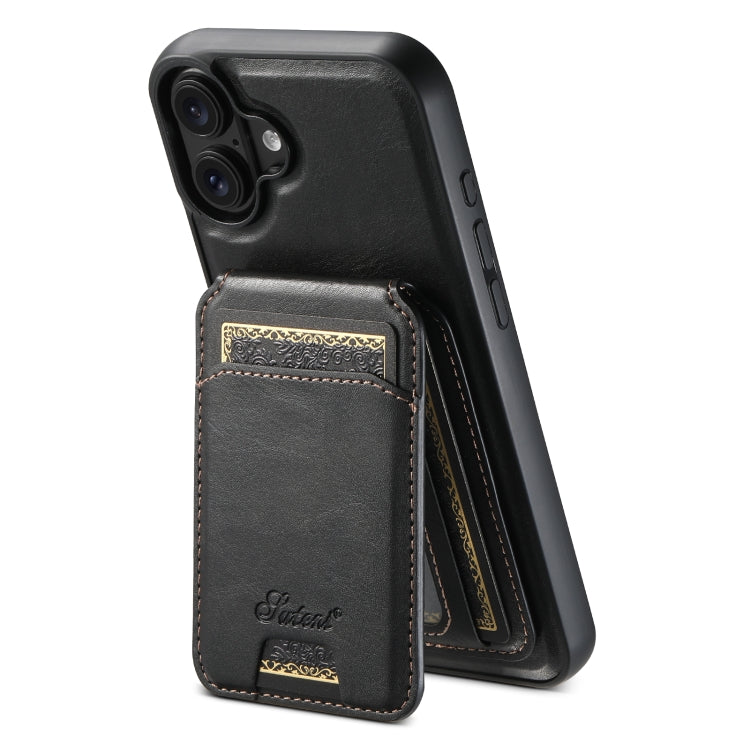 Suteni H15 MagSafe Oil Eax Leather Detachable Wallet Back Phone Case, For iPhone 16, For iPhone 15 Pro Max, For iPhone 15 Pro, For iPhone 15 Plus