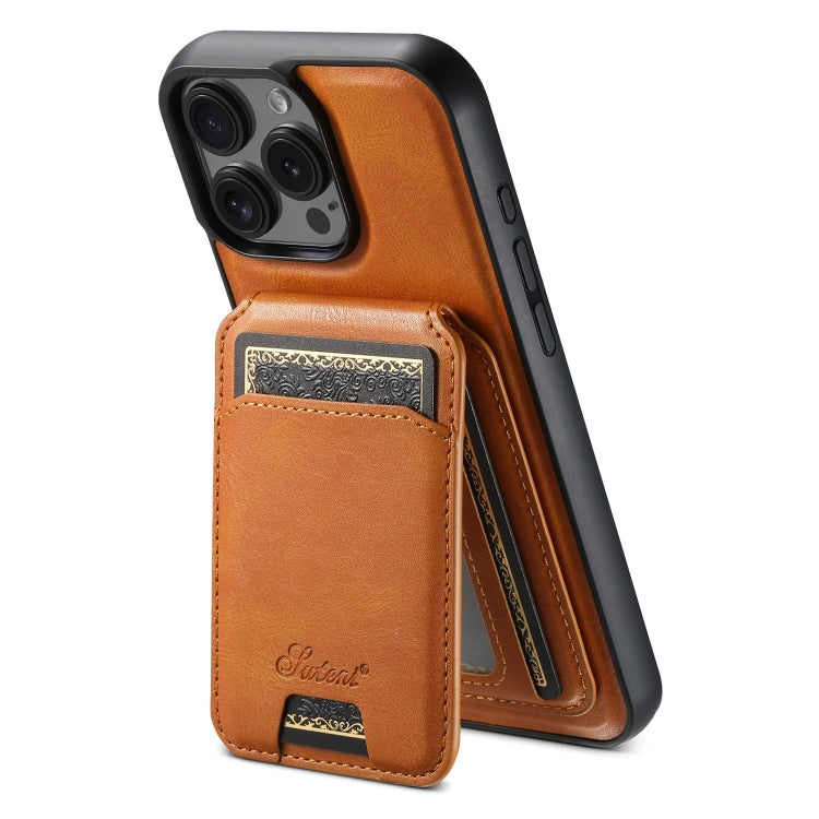 Suteni H15 MagSafe Oil Eax Leather Detachable Wallet Back Phone Case, For iPhone 16, For iPhone 15 Pro Max, For iPhone 15 Pro, For iPhone 15 Plus
