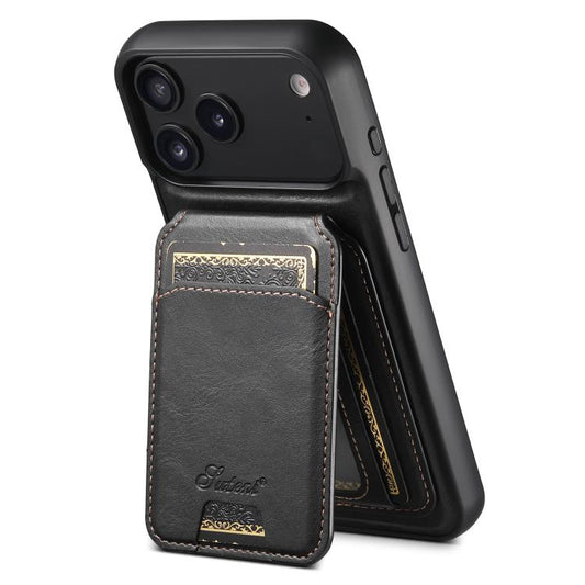 Suteni H15 MagSafe Oil Eax Leather Detachable Wallet Back Phone Case, For iPhone Air, For iPhone 16 Pro Max, For iPhone 16 Pro, For iPhone 16 Plus