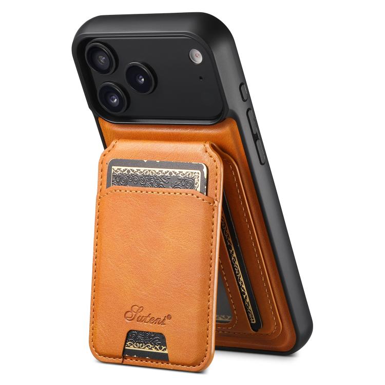 Suteni H15 MagSafe Oil Eax Leather Detachable Wallet Back Phone Case, For iPhone Air, For iPhone 16 Pro Max, For iPhone 16 Pro, For iPhone 16 Plus