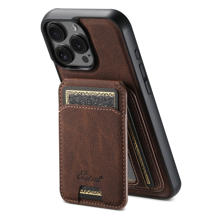 Suteni H16 Litchi Texture Leather Detachable Wallet Back Phone Case, For iPhone 16 Pro, For iPhone 16 Plus, For iPhone 16, For iPhone 15 Pro Max, For iPhone 15 Pro, For iPhone 15 Plus