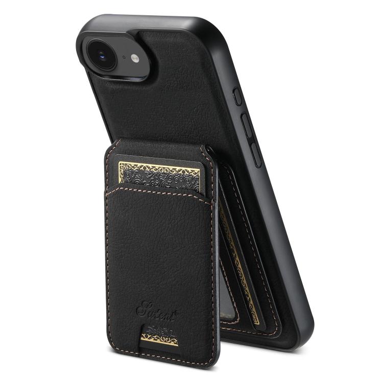 Suteni H16 Litchi Texture Leather Detachable Wallet Back Phone Case, For iPhone 17e / 16e, For iPhone 17 Pro Max, For iPhone 17 Pro, For iPhone 17, For iPhone Air, For iPhone 16 Pro Max