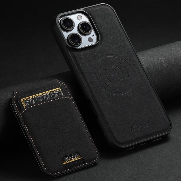 Suteni H16 Litchi Texture Leather Detachable Wallet Back Phone Case, For iPhone 17e / 16e, For iPhone 17 Pro Max, For iPhone 17 Pro, For iPhone 17, For iPhone Air, For iPhone 16 Pro Max