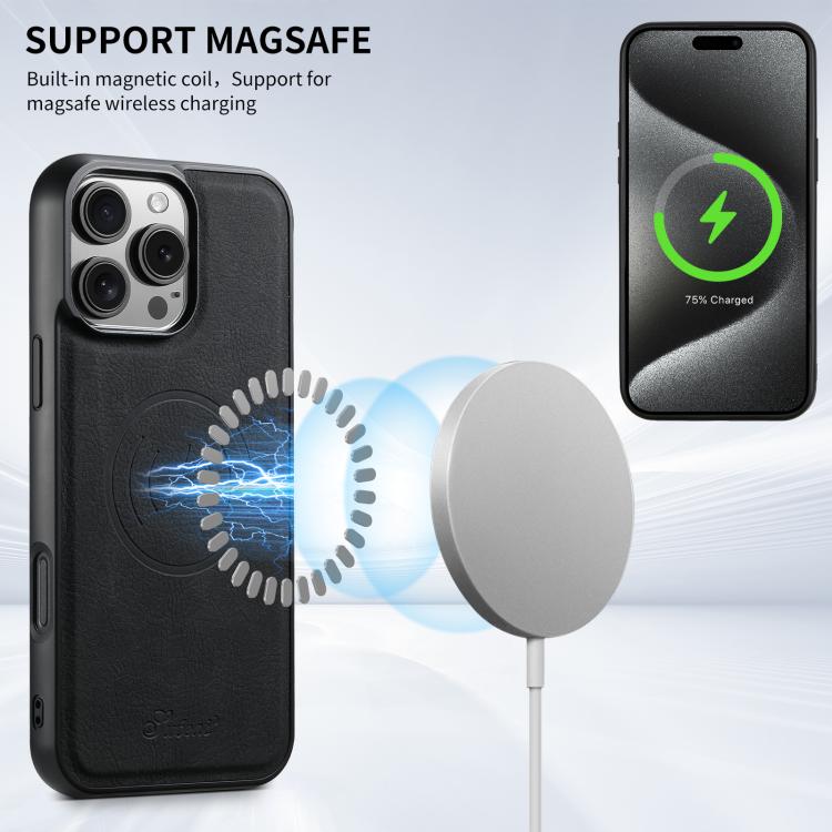 Suteni H16 Litchi Texture Leather Detachable Wallet Back Phone Case, For iPhone 17e / 16e, For iPhone 17 Pro Max, For iPhone 17 Pro, For iPhone 17, For iPhone Air, For iPhone 16 Pro Max