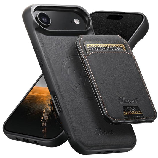 Suteni H16 Litchi Texture Leather Detachable Wallet Back Phone Case, For iPhone 16 Pro, For iPhone 16 Plus, For iPhone 16, For iPhone 15 Pro Max, For iPhone 15 Pro, For iPhone 15 Plus